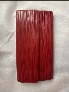 Louis Vuitton Red Epi Leather Long Wallet